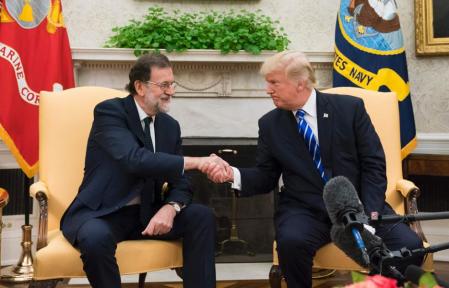 Rajoy y Trump en la Casa Blanca en 2017