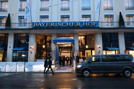 The venue for the Munich Security Conference in Munich, Germany, on Friday, Feb. 14, 2025. Europe's leaders and military officials are convening at conference as the continent wakes up to the idea that it needs to defend itself.
