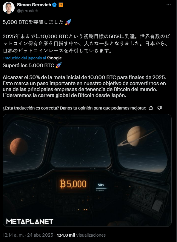 Publicación en X de Simon Gerovich.