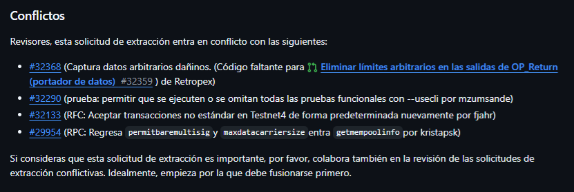 'conflictos' en el desarrollo de bitcoin
