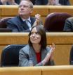 La ministra de Ciencia, Innovación y Universidades, Diana Morant, durante una sesión de control en el Senado, a 8 de abril de 2025, en Madrid (España). Entre otros asuntos, el Gobierno se ha enfrentado a las preguntas del Partido Popular que reclaman que la Ley de desperdicio alimentario aprobada en el Senado fue troceada por el Gobierno en el Congreso.