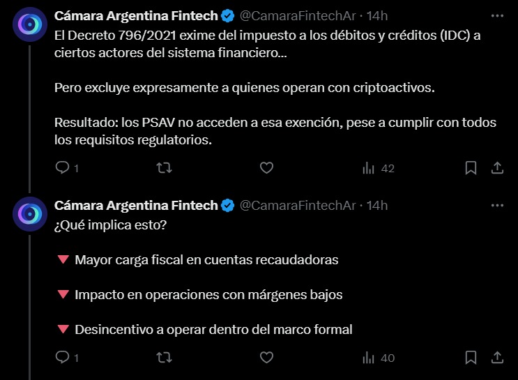 Empresas de criptomonedas denuncian desigualdad fiscal en Argentina