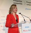 La ministra de Educación, FP y Deporte, Pilar Alegría, en un desayuno informativo organizado por 'El Periódico de Aragón' en Zaragoza.