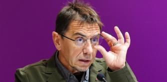 El fundador de Podemos, Juan Carlos Monedero, interviene en el acto de apoyo a la candidatura de Podemos Galicia 'Rexurdir' para dirigir Podemos Galicia, a 14 de diciembre de 2022, en Santiago de Compostela, A Coruña, Galicia (España).