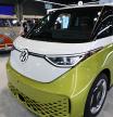 The 2025 Volkswagen ID Buzz Microbus, an electric minivan, is displayed during the press preview of the New York International Auto Show at the Jacob Javits Convention Center in New York City on April 16, 2025. Tariff talk dominated the Automotive Forum on April 15, held just ahead of the annual New York International Auto Show. US President Donald Trump's aggressive but fast-changing trade policy has foisted difficult questions on carmakers that they have not yet been forced to answer. While Trump has retreated from some of his most onerous tariffs, carmakers are on the hook for 25 percent levies on auto imports that went into effect on April 3. (Photo by TIMOTHY A. CLARY / AFP)