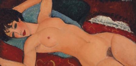 Nu Couché (1917-1918) de Amedeo Modigliani. Vendido en Christie’s Nueva York en noviembre del 2015 por 170,4 millones de dólares