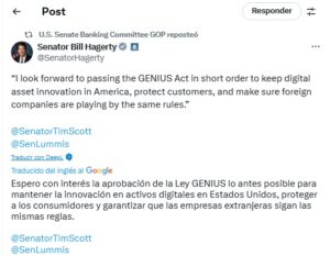 Senadores retiran su apoyo al proyecto de ley para regular stablecoins en EE. UU.