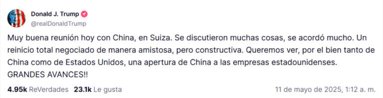 Trump bajaría hasta 80% los aranceles a China