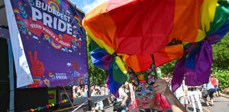 (FILES) People take part in the LGBTQ+ (lesbian, gay, bisexual, transgender, queer and others) Pride Parade in Budapest, Hungary, on July 15, 2023 in memory of the Stonewall Riots, the first big uprising of homosexuals against police assaults in New York City on June 27, 1969. Hungary police said on June 19, 2025 that they have banned the country's main Pride march from taking place in Budapest on June 28, 2025. (Photo by ATTILA KISBENEDEK / AFP)