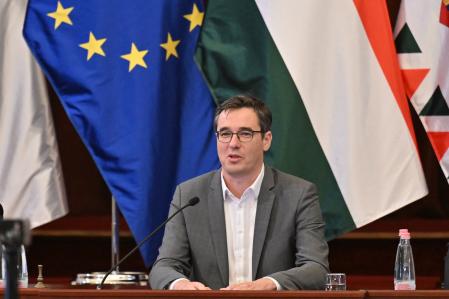 The Mayor of Budapest Gergely Karacsony presides over a city council meeting, the last regularly scheduled before the summer holiday, on June 25, 2025 in Budapest, Hungary. The city council meeting session was adjourned after less than 10 minutes as the two biggest factions, Hungarian Prime Minister Viktor Orban's Fidesz party and opposition leader Peter Magyar's TISZA party, boycotted it. Fidesz snubbed the meeting to protest the city hall's decision to formally co-organise this year's Pride march. Meanwhile, TISZA stayed away, saying it had had enough of Fidesz fighting