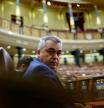(FILES) Organization Secretary of the Spanish Socialist Party PSOE Santos Cerdan attends a plenary session at the Spanish lower house, Congress of Deputies, in Madrid on November 21, 2024. A top official in Spain's ruling Socialist Party was implicated on June 12, 2025 in a widening corruption investigation that has already ensnared a former close aide to Prime Minister Pedro Sanchez. Santos Cerdan, the party's organisation secretary and its third-ranking figure, is suspected of being an accomplice in the alleged improper awarding of a public contract during the Covid-19 pandemic, according to a newly published judicial report. (Photo by OSCAR DEL POZO / AFP)