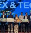Foto de familia con los premiados de la cuarta edición de Reimagine Textile