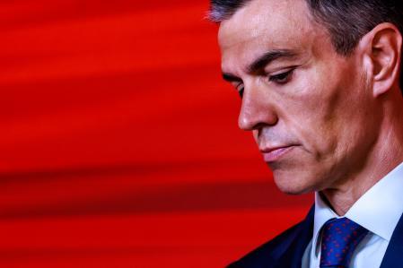 Rueda Pedro Sanchez en la sede del Psoe