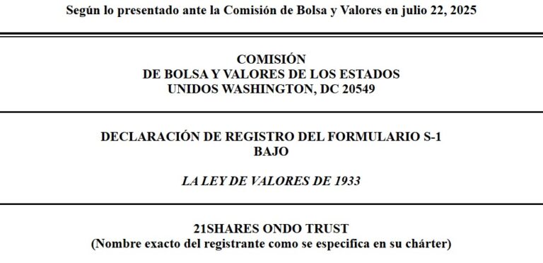 21Shares solicita lanzar un ETF de la criptomoneda ondo