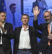 Alberto Núñez Feijóo, flanqueado por Luís Montenegro y Manfred Weber