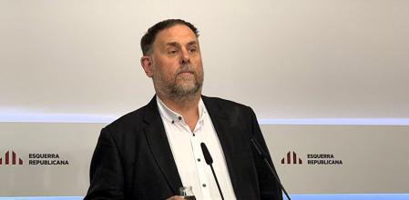 Junqueras durante la rueda de prensa (Europa Press)