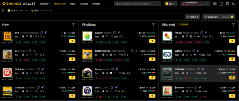 La wallet de Binance madura y llega a la versión web del exchange