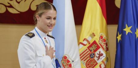 La princesa Leonor, tras recibir este lunes la Medalla de Oro de Galicia, la mayor distinción que otorga la Xunta, en un acto celebrado en Santiago de Compostela