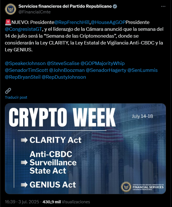 ¿Qué es la esperada semana de criptomonedas de la que todos hablan?