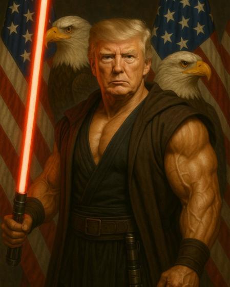 La imagen creada con IA de Donald Trump como Jedi distribuida por la Casa Blanca