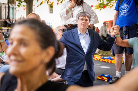 Puigdemont en el quinto aniversario de Junts en Prats de Molló