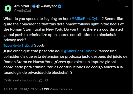 Liberaron al desarrollador argentino detenido por «malusar» Ethereum