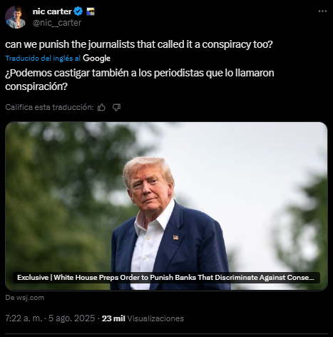 Trump salva a bitcoin de los bancos con nueva orden ¿qué significa para la industria