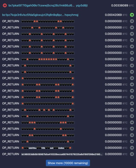 Usan Bitcoin para incrustar 10.000 OP_RETURN en una transacción 