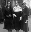 1932: Three of the Mitford sisters at Lord Stanley of Aldernay's wedding. From left to right: Unity Mitford; Diana Mitford (Mrs Bryan Guinness, later Lady Diana Mosley) and writer Nancy Mitford. (Photo by Hulton Archive/Getty Images)