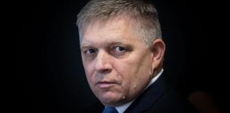 Leader of Direction - Social Democracy (Smer - SD) party Robert Fico attends an electoral TV debate on September 26, 2023 in Bratislava. The parliamentary elections are scheduled to be held on September 30, 2023 to elect members of the National Council. (Photo by VLADIMIR SIMICEK / AFP)