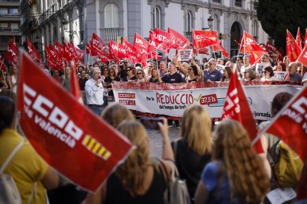 Manifestación de los sindicatos en Valencia