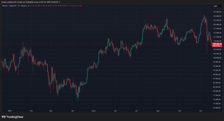 Bitcoin cae por debajo de USD 110.000 ¿Qué está pasando ahora