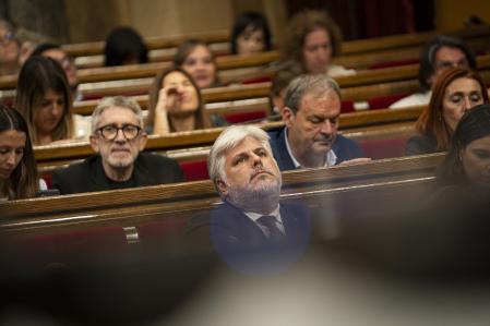 Albert Batet, presidente de Junts en el Parlament, durante las votaciones en el debate de política general