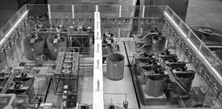 ANDÚJAR (JAÉN), 13/02/1960.- Vista parcial de las instalaciones de la nueva fábrica de uranio 