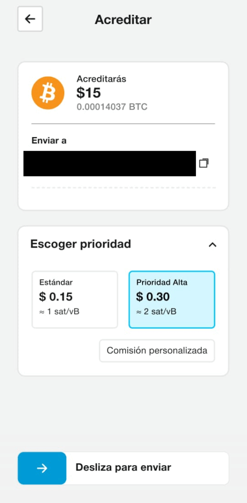 Captura de pantalla de Aqua Wallet.