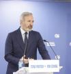 El presidente de Aragón, Jorge Azcón, interviene ante la prensa en Zaragoza