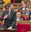 El presidente de la Generalitat, Salvador Illa, en la sesión de control al Govern en el Parlament
