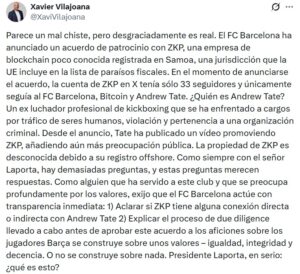 El FC Barcelona se desvincula de criptomoneda polémica