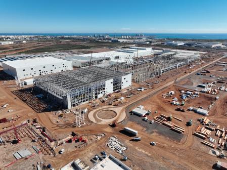 Vista aérea de la gigafactoría de Sagunt
