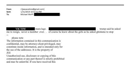 Correos electrónicos de Epstein que comprometen a Donald Trump