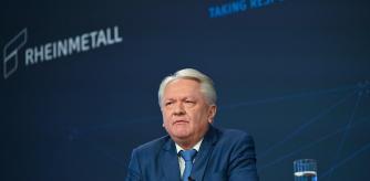 (FILES) Armin Papperger, CEO of German weapons producer and automotive supplier Rheinmetall, addresses a virtual press conference to present annual results at the company's headquarters in Duesseldorf, western Germany, on March 14, 2024. The United States foiled a Russian plot earlier this year to assassinate the chief executive of a major German arms maker supplying weaponry to Ukraine, CNN reported on July 11, 2024. The US cable television network, citing five unidentified US and Western officials, said the United States informed Germany of the Russian government's plan to kill Armin Papperger, the head of Rheinmetall, and he was given protection by German security services. (Photo by Ina FASSBENDER / AFP)