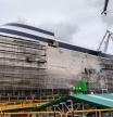 Fast ferry Mercedes Pinto, en el astillero de Gijón donde se construye