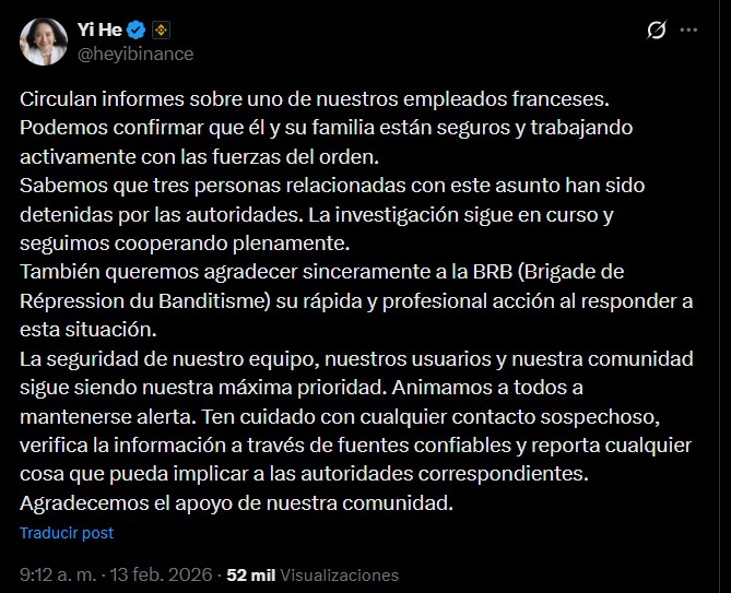 Asaltan la vivienda del director de Binance en Francia