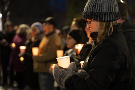 Vigilia de duelo en el pequeño pueblo, de menos de 3.000 habitantes&nbsp;