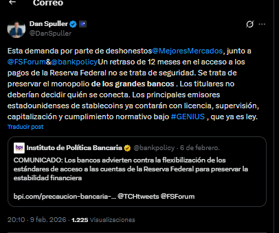 La banca veta entrada de emisores de stablecoins a la red de la FED