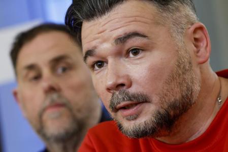 Gabriel Rufián junto a Oriol Junqueras, presidente de ERC