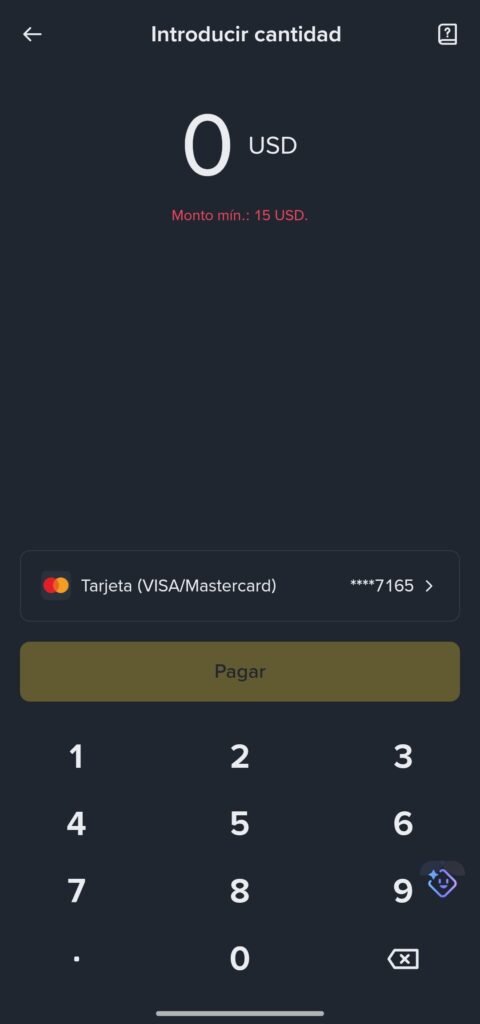 Captura de pantalla de la interfaz de Binance.