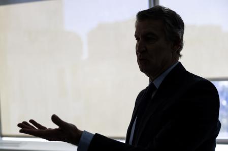 Feijóo, durante la entrevista, este viernes 