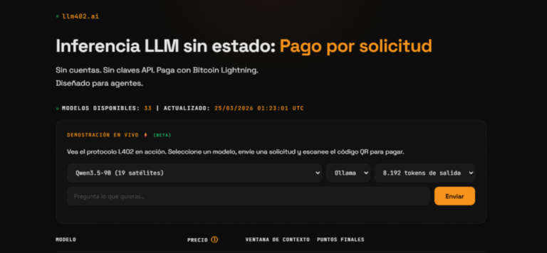 Lanzan un servicio de IA que solo se paga con Bitcoin Lightning 