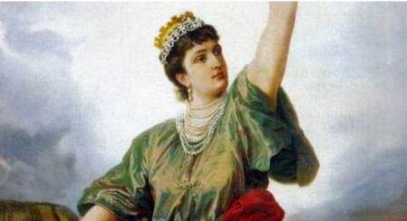 Italia Turrita, alegoría de Italia, una mujer con una corona mural, con torres